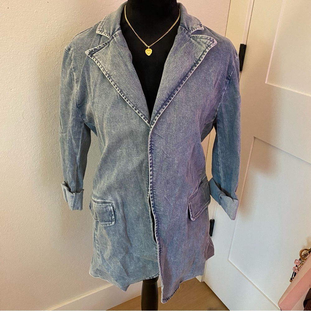 Denim Jacket with Rolled Sleeves